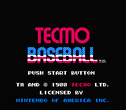 Tecmo Baseball title screenshot